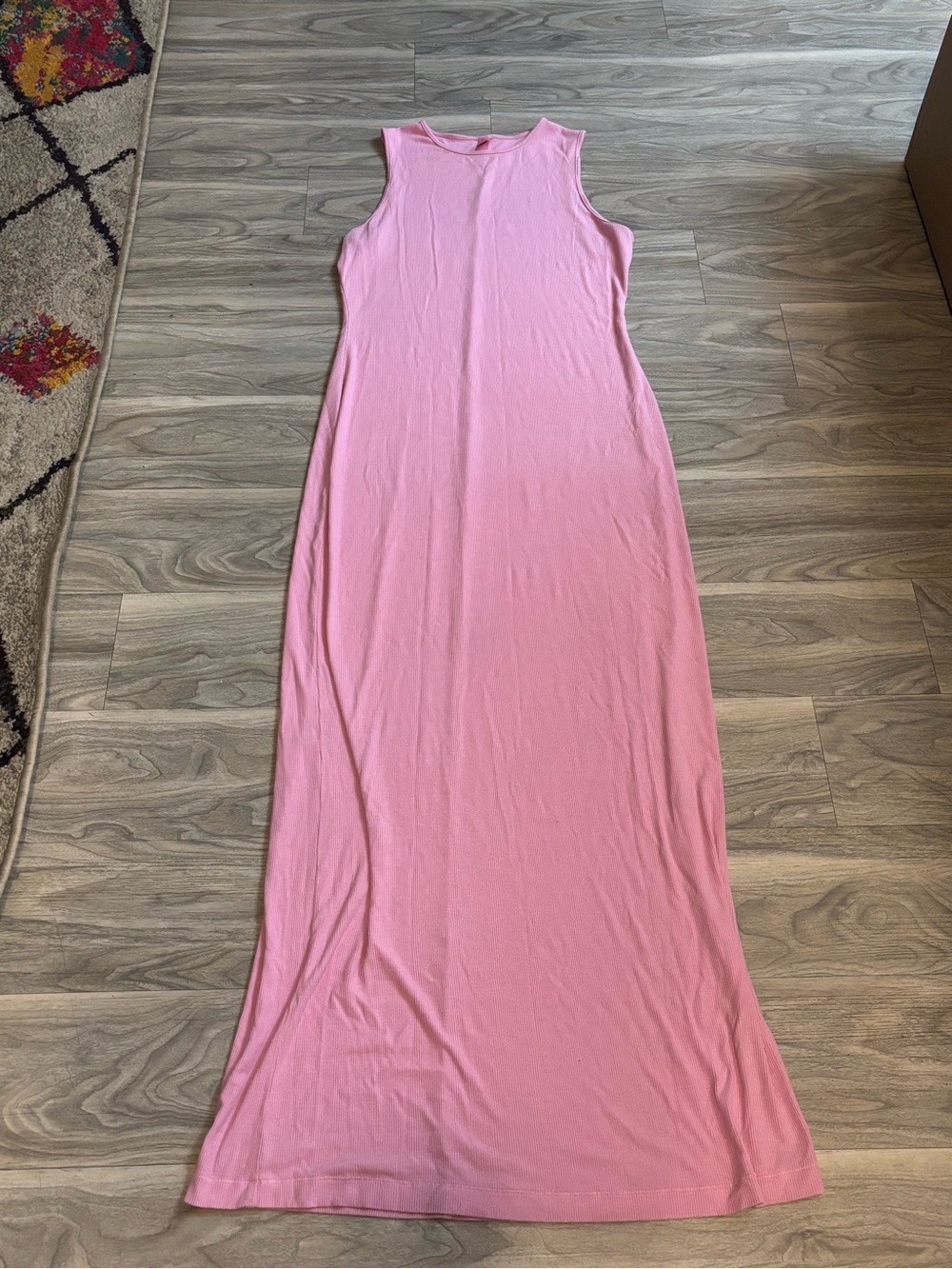 SKIMS Pink Scoop-Neck Sleeveless Maxi Dress